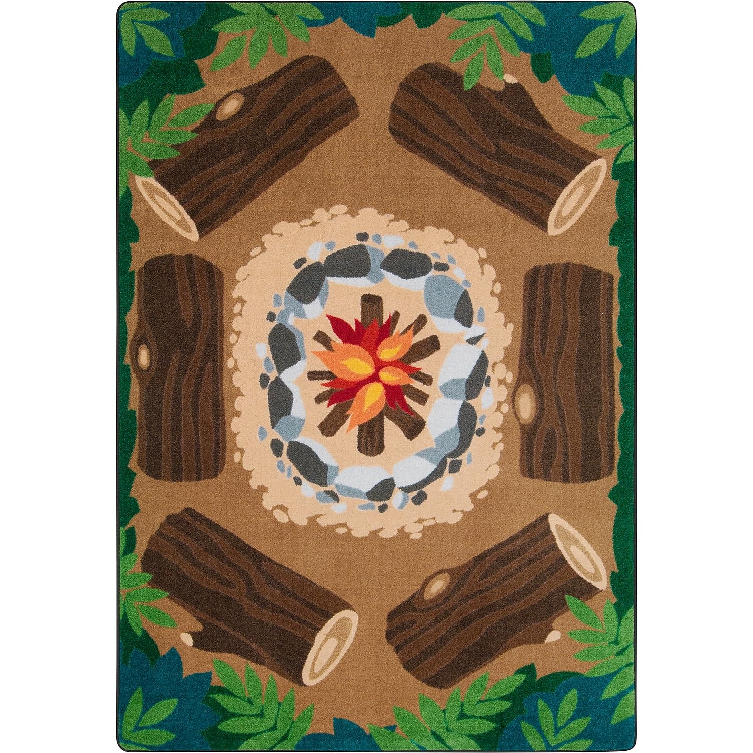 Joy Carpets Campfire Fun Area Rug in Color Multi, 7'8
