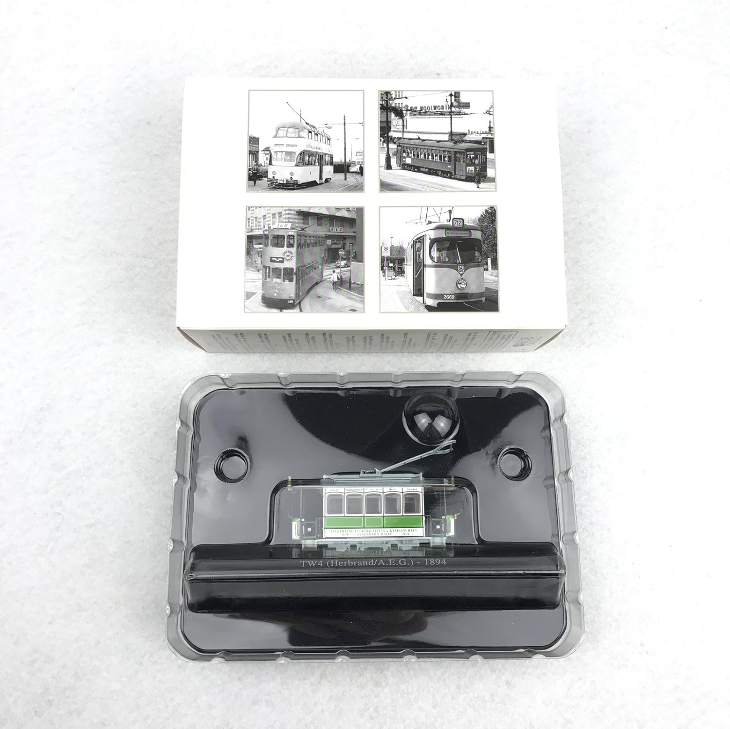Atlas Limited Edition 1:87 Scale TW4 Herbrand A.E.G 1894 Tram Model (Colour Green White)