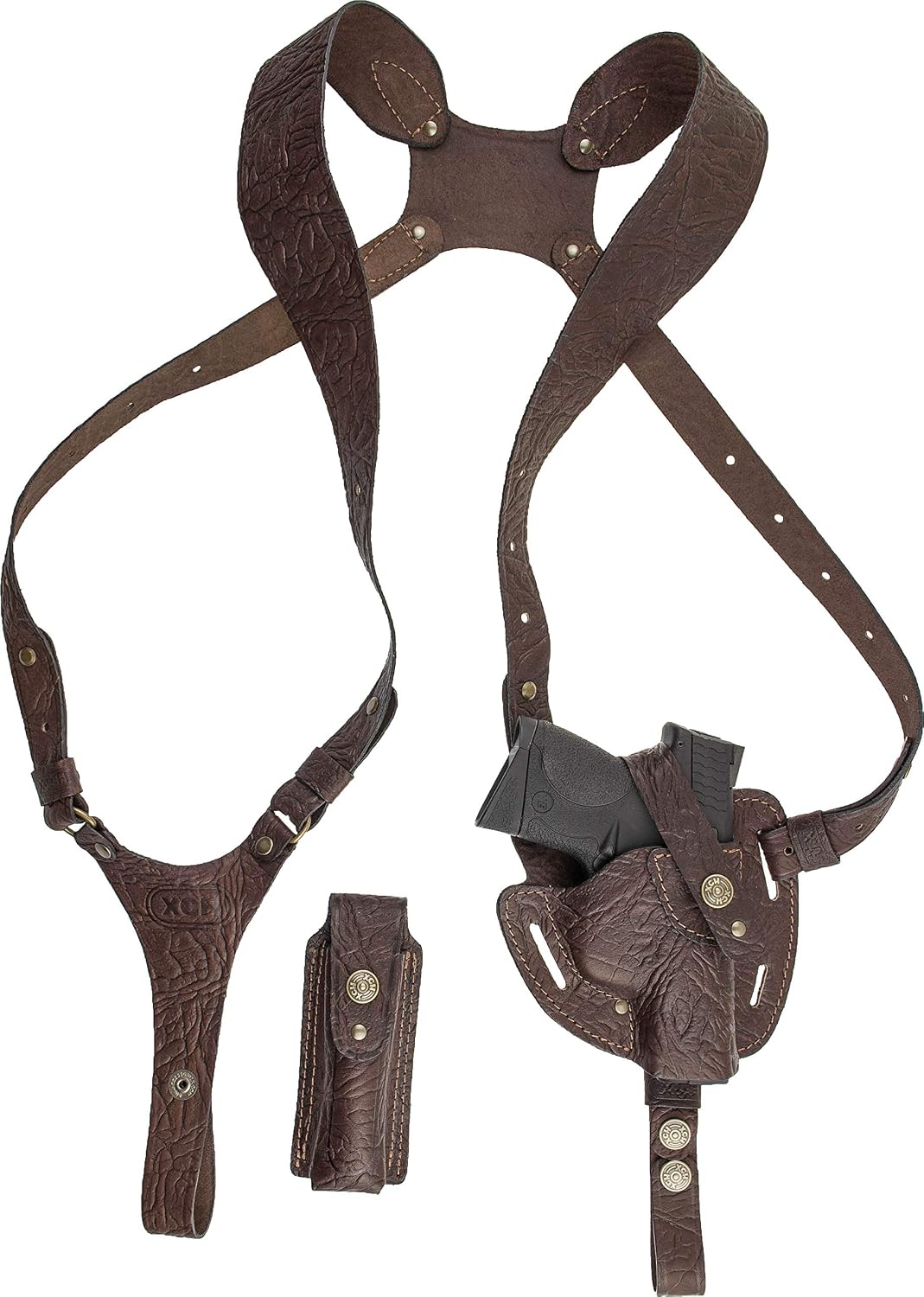 Smith & Wesson M&P Compact, M&P Shield, Sig Sauer P238/P938, Colt Defender Shoulder Gun Holster Brown