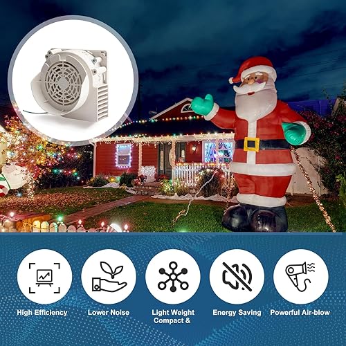 Miniatura 3 de Ceenna Juego de 2 sopladores de aire de repuesto para inflables, soplador de ventilador de repuesto blanco con 3 luces LED y adaptador para