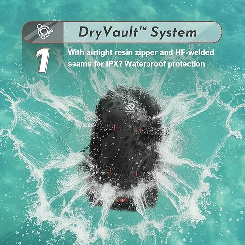 Miniatura 2 de Dry Bag Mochila hermética con cremallera impermeable de 30 litros de capacidad grande para hombres y mujeres, kayak, remo, embarque, viajes, barco,