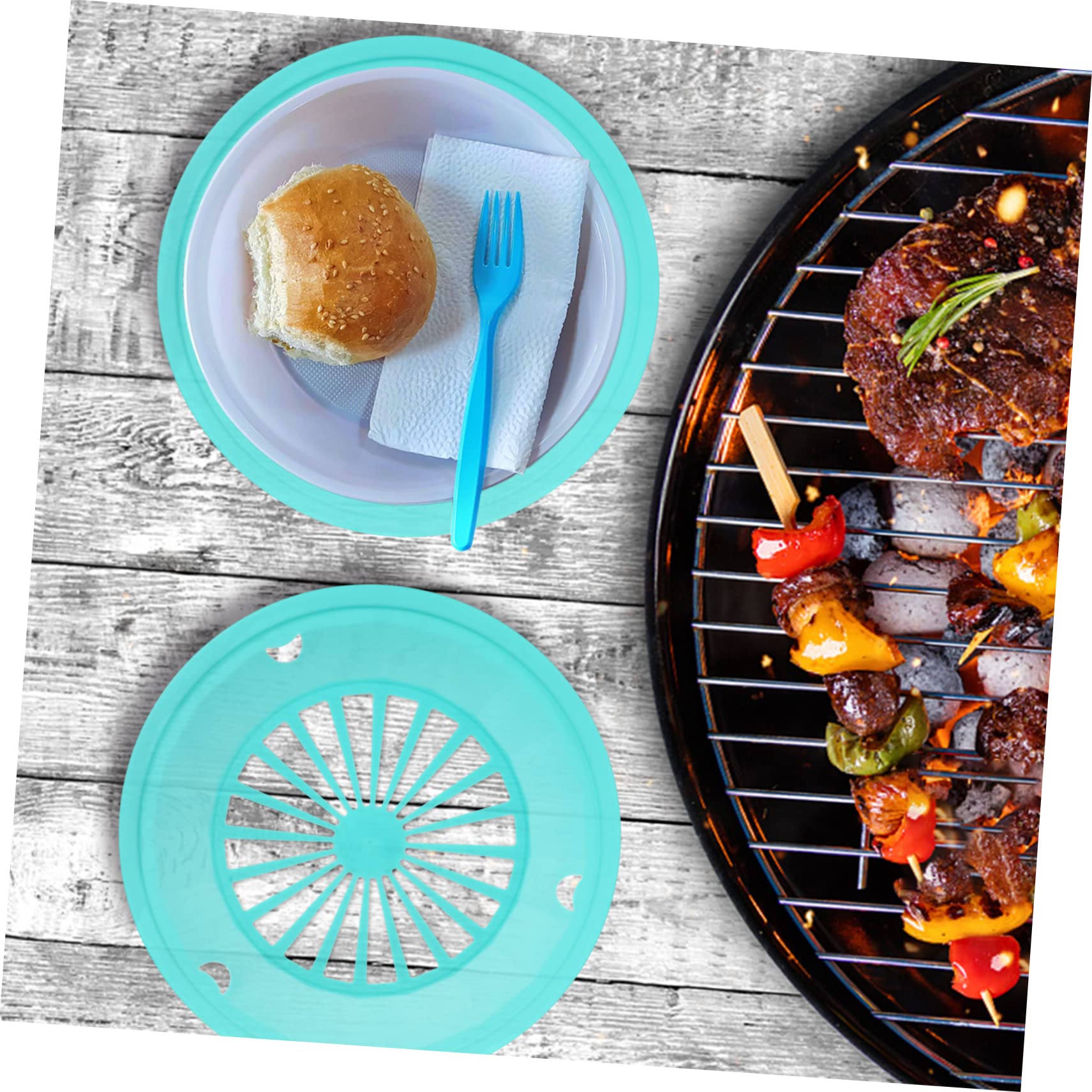 NAMOARLY Dinnerware Sets Bbq Paper Plate Holders Sturdy Plastic Picnic Supplies Random Color