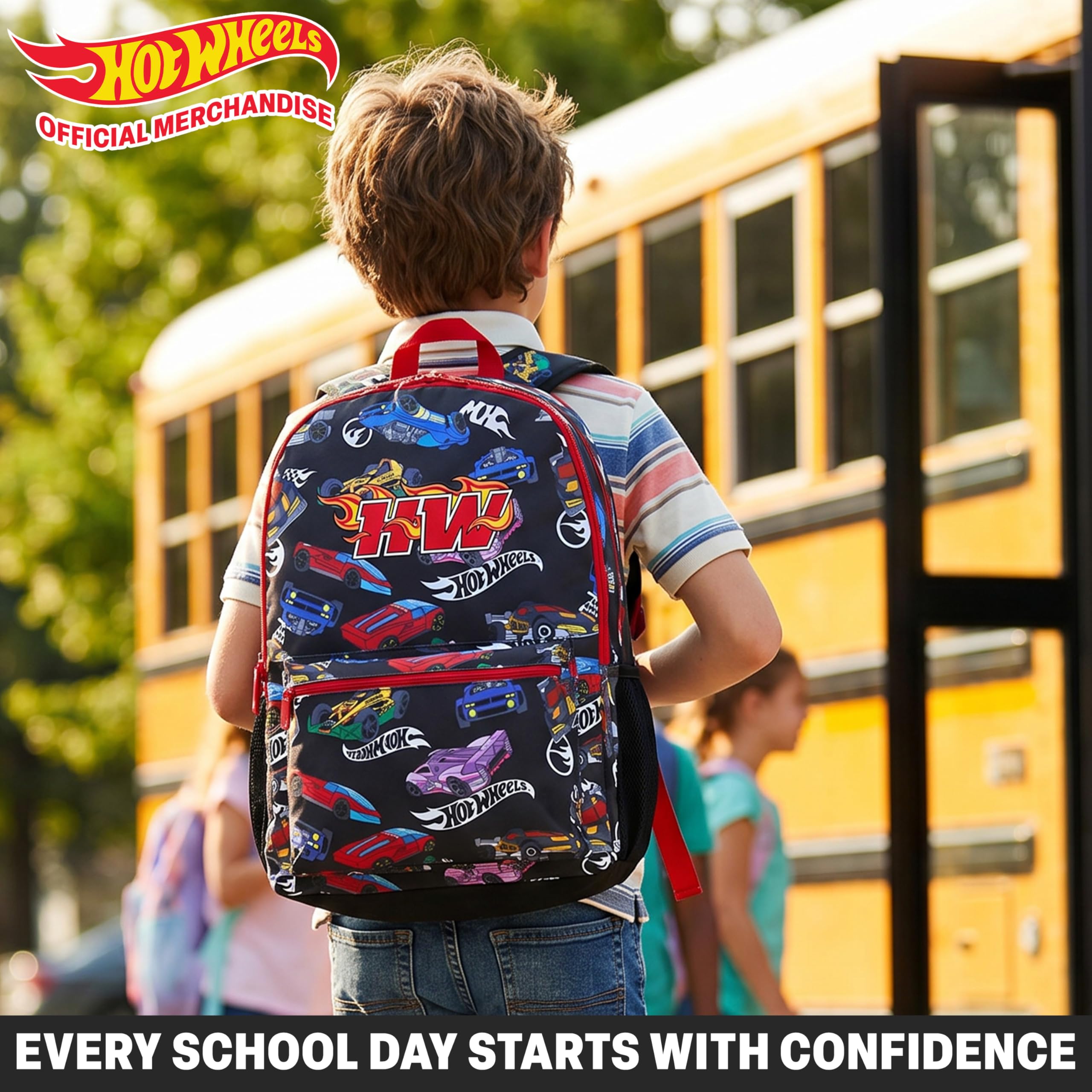 Get Trend Hot Wheels Zaino Ragazzo, Leggero Zaino Scuola con Spallacci e Zip per Sport e Gite, Idea Regalo per Ragazzi (Multi Hot Wheels)