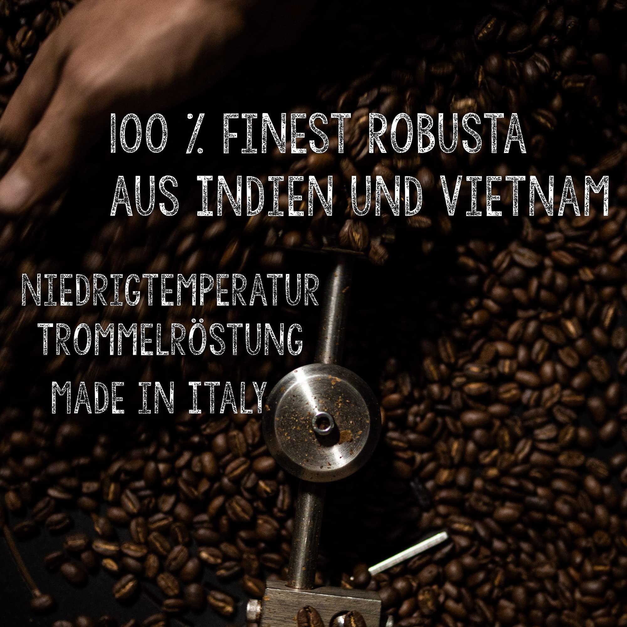 Darkest Power Coffee 100% Robusta Espresso Kaffeebohnen 1 kg extra stark | 100% Robusta, extra stark, viel Koffein, aromatisch, nicht bitter, wenig Säure, schokoladig – Zufriedenheitsgarantie.