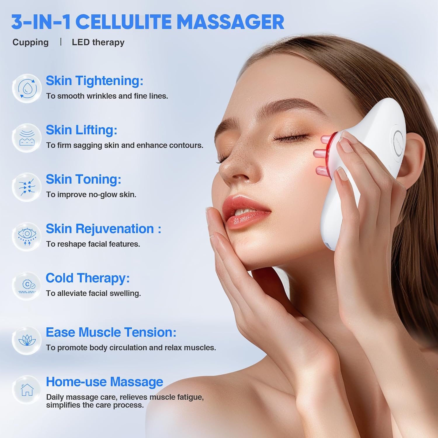 3-in-1 Electric Cellulite Massager, 3-in-1 Body Sculpting Machine -3 Modes Adjustable Body Sculpting Machine- Home Use Cupping Therapy Tool for Back, Belly, Waist, Arms, Legs-White 2 81UTTRFiZsL. AC SL1500