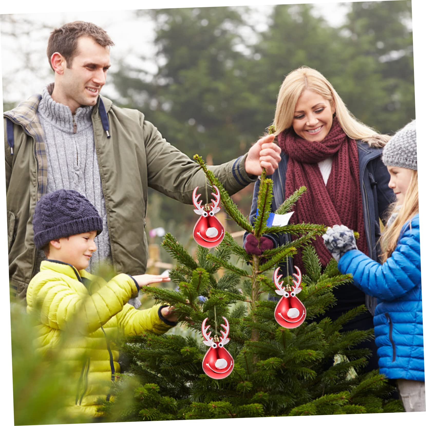STOBAZA 16piezas Adornos Colgantes De Ciervo para Decoración Navideña Esferas De Navidad para Árbol Colgantes Creativos De Fiesta