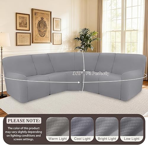 Miniatura 8 de ALIECOM Fundas impermeables para sofá reclinable seccional reclinable, elástica en forma de L, lavable de tela jacquard, protector para perros y