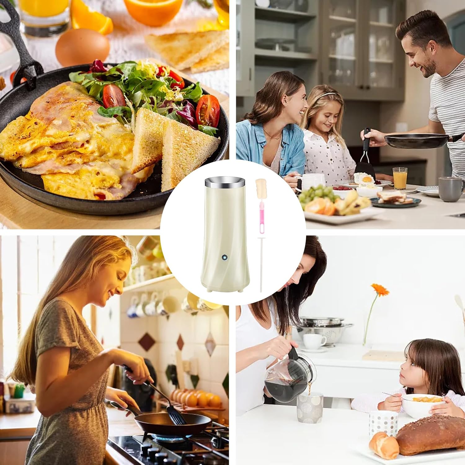 Electric Breakfast Roll Maker - Hot Dog Egg Machine, Heat-Resistant Handle Cooker with Nonstick Plate, Compact with Quick Heat, Kitchen Maker for Apartment Morning, College Students for Beginners