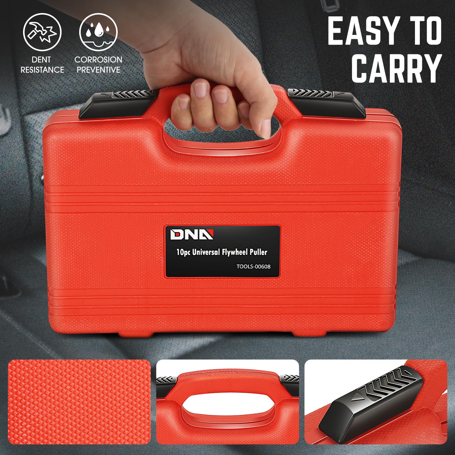 DNA Motoring Juego de 10 extractores de Volante Universal para Motocicleta, Compatible con Yamaha, Honda, Suzuki, Kawasaki, Ducati, Rojo, TOOLS-00608