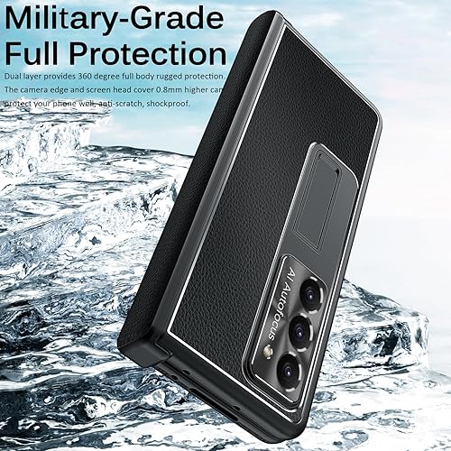 Miniatura 6 de Miimall Funda para Samsung Galaxy Z Fold 5 con S Pen, Z Fold 5 Case+Stylus Pen con soporte para bolígrafo, protector de pantalla de vidrio templado