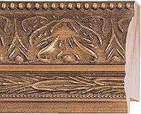 Vista 9 de Marco de fotos vintage de madera maciza dorada de 10 x 10 pulgadas, ancho de moldeo de 2.5 pulgadas, marco de fotos de museo de bronce adornado