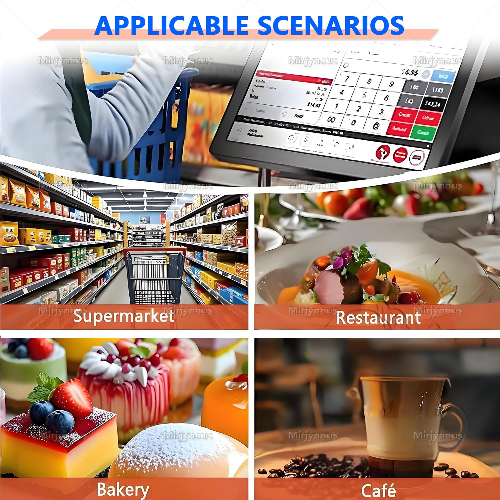 Caja Registradora con Pantalla LCD para Pequeñas Empresas, Tpv Comercio Black