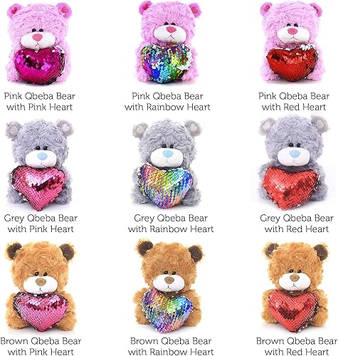 Miniatura 3 de Plushland Qbeba - Oso de peluche de 6 pulgadas, lindo amor, día de San Valentín o sorpresa de Navidad para niños y niñas, tamaño exprimible (oso de