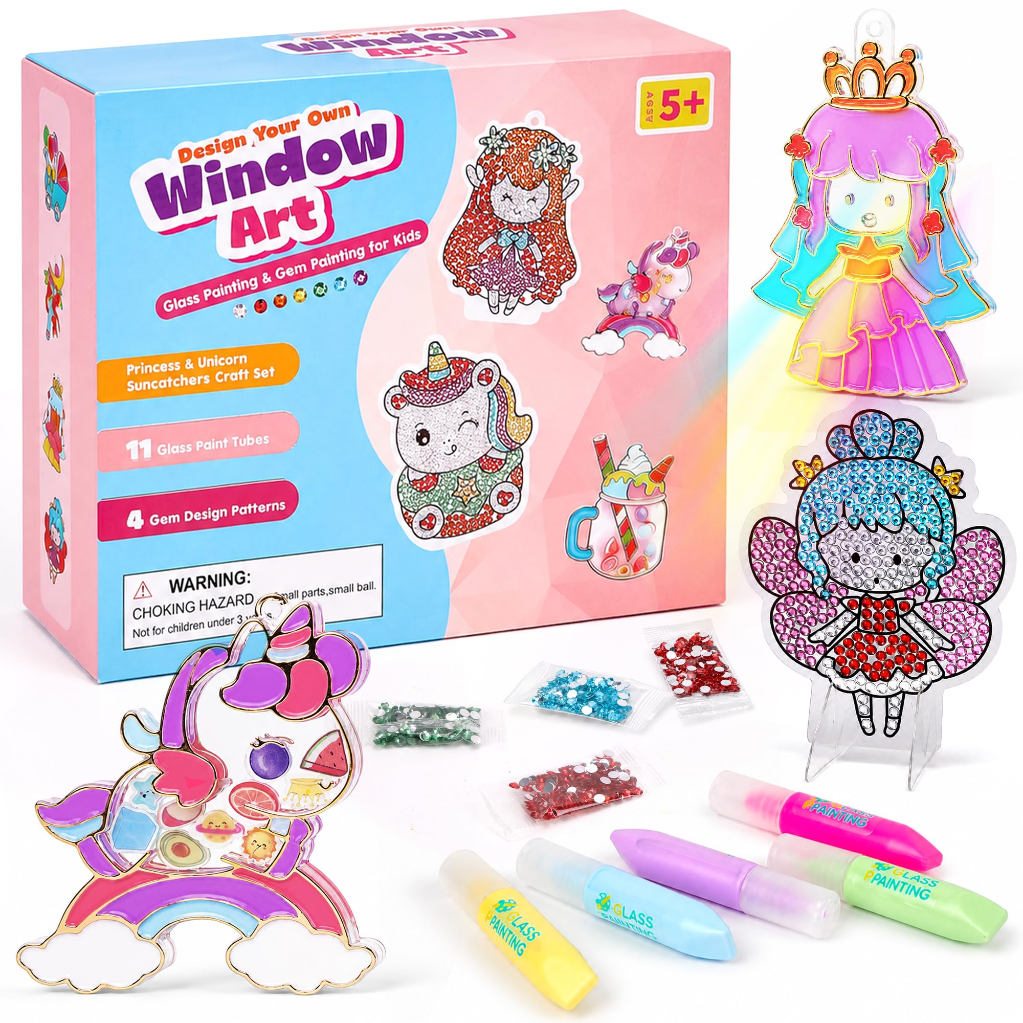 Melatots Window Art, Unicorn & Princess Craft Kit for 5-12 Year Girls Gifts