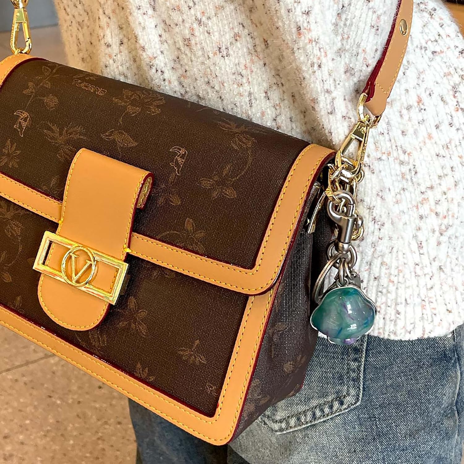 Fruit Bag Charm Key Chain Accessory Purse Charm Gifts for Women - Image 5