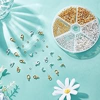 Vista 5 de PH PandaHall Juego de accesorios de fabricación de joyas de plata dorada, 160 cierres de pinza de langosta, 200 puntas de cuentas finales, 200