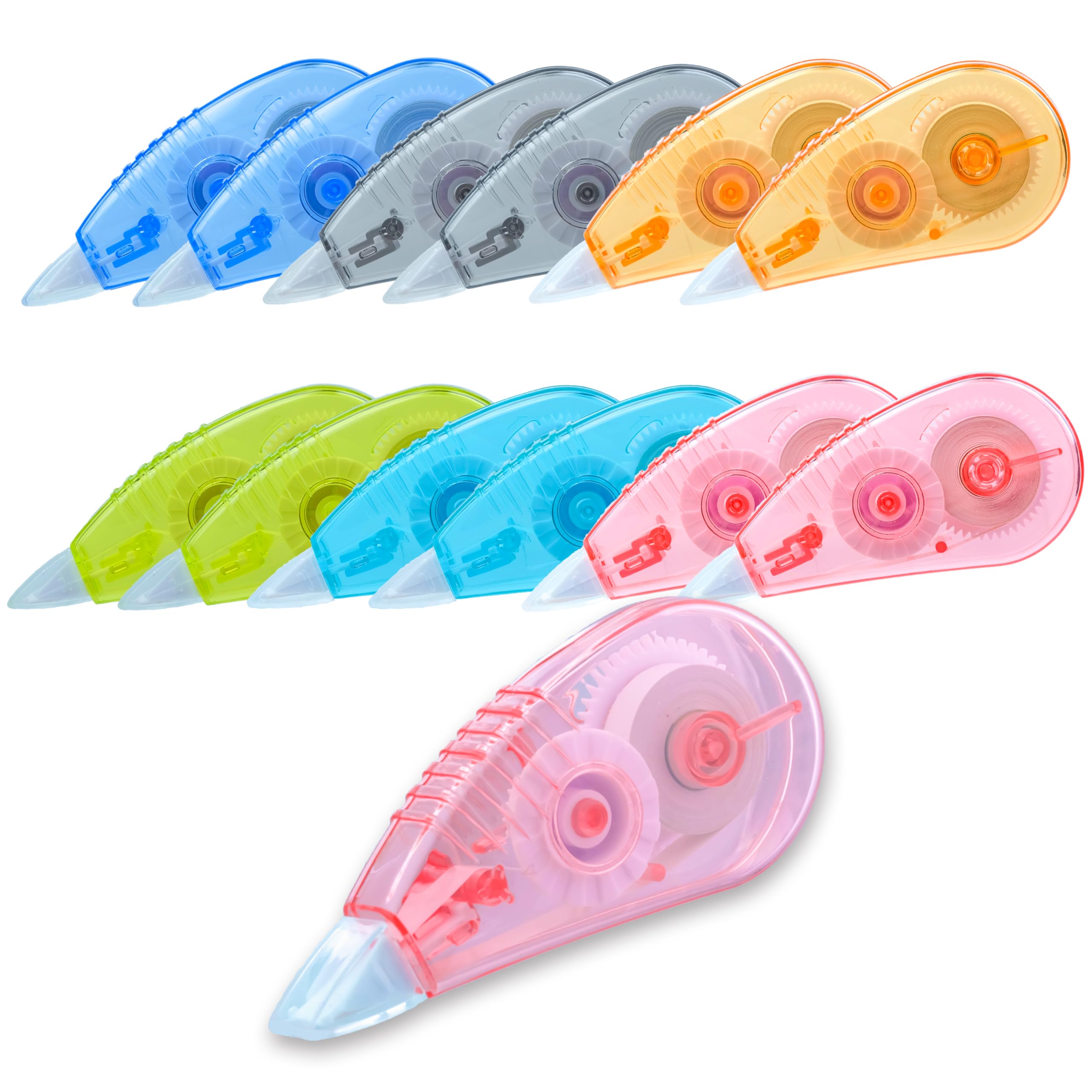 Jovanssen White Correction Tape, 12 Pack, 13.13 Feet Correction Tape for School And Office, Easy To Use Applicator for Instant Corrections