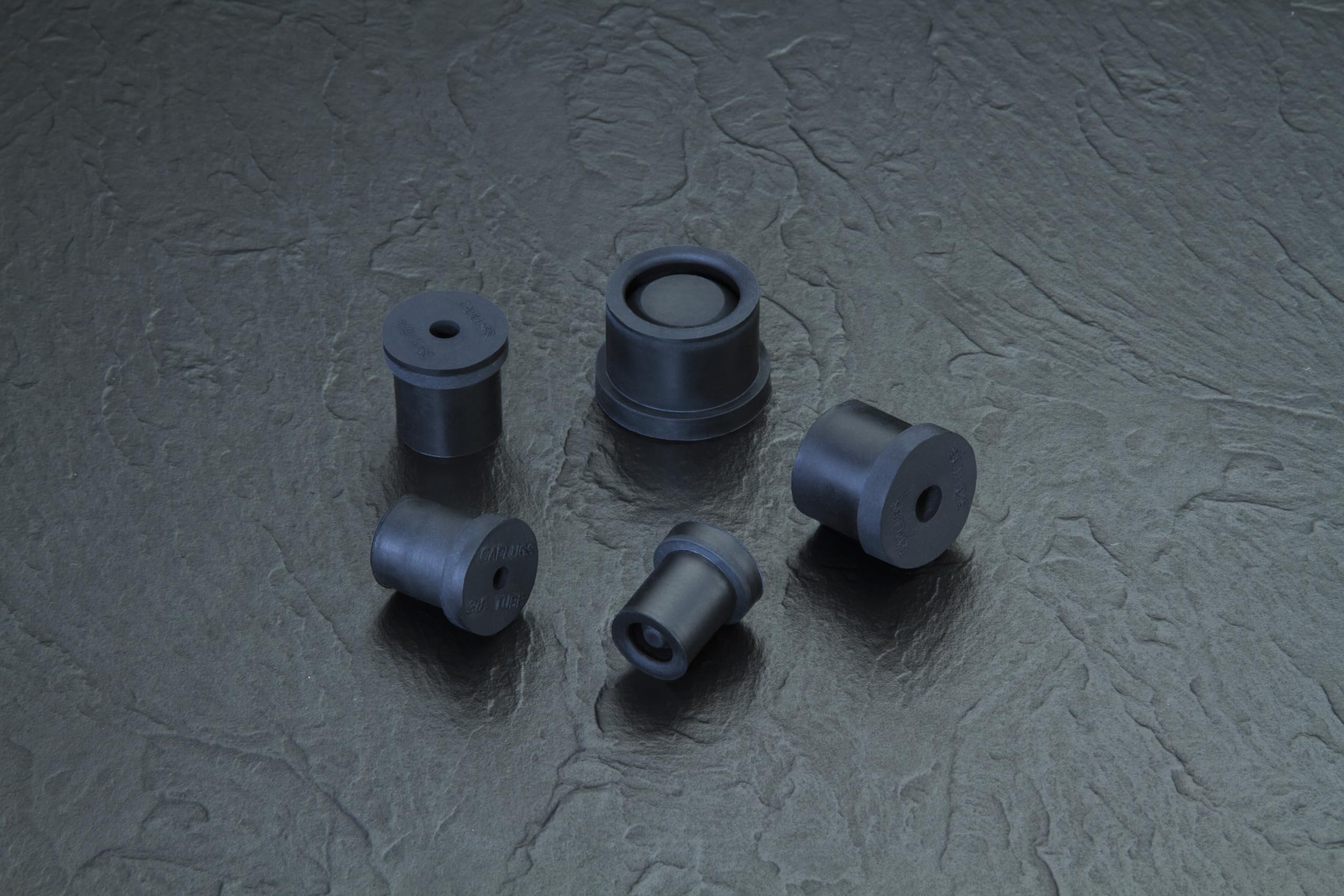 Caplugs RMCP-SH Series RMCP-375-12 - Resealable Masking Cap & Plug for Coating and Pressure Testing HVAC Compressors - Black Rubber, 0.450