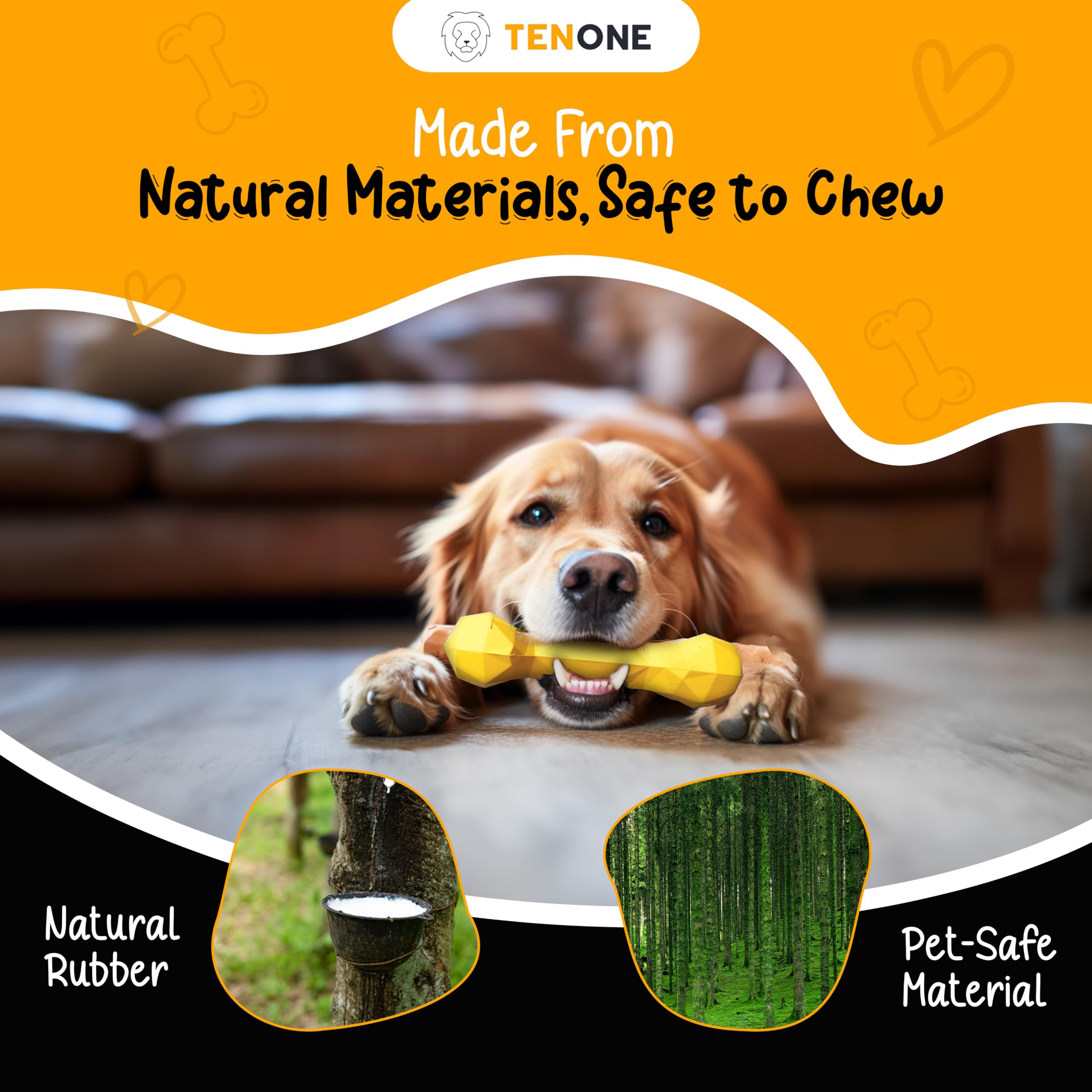 PetSetGo 2 PACK Indestructible Dog Chew Toy for Aggressive Chewers Long Lasting Natural Tough Toy for Boredom Dog Teething relief - Image 2