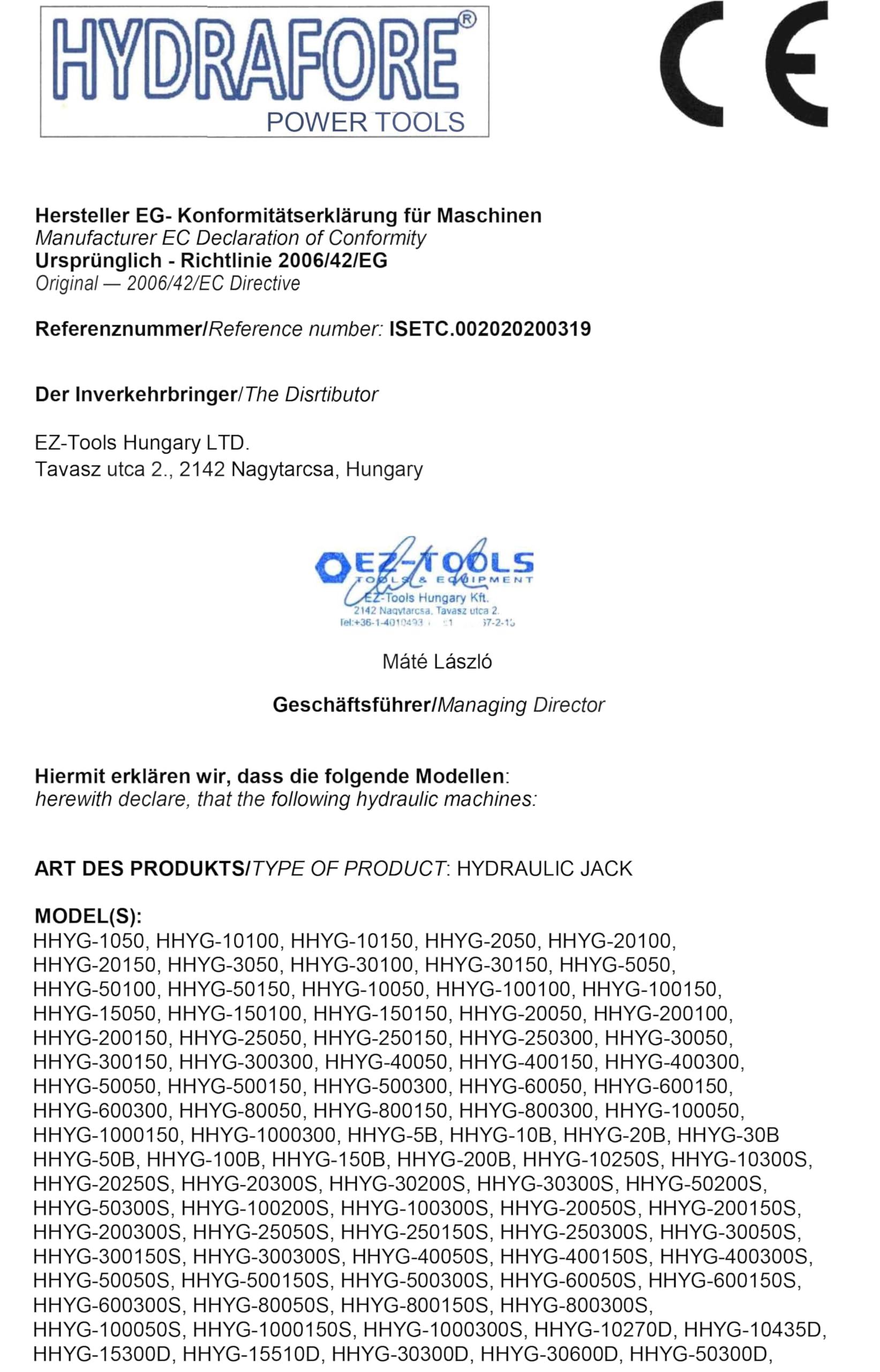 Einzelwirkender Hydraulikzylinder (30 Ton, 100 mm) (YG-30100)