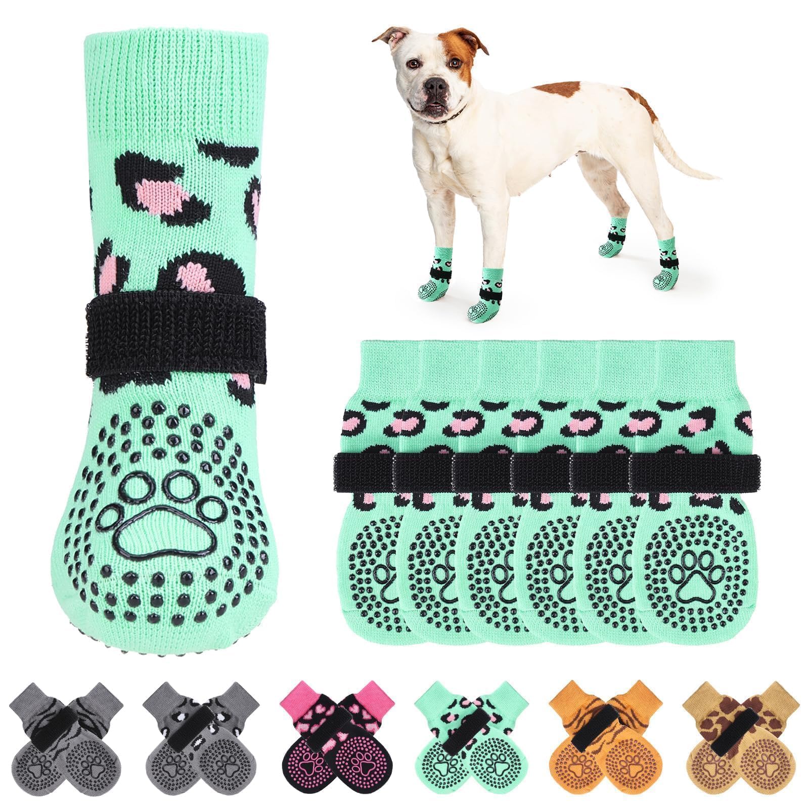 KOOLTAIL Anti Slip Dog Socks for Hot/Cold Pavement to Prevent Licking Paws, Dog Boots&Paw Protector with Grippers for Hardwood Floors,Traction Control