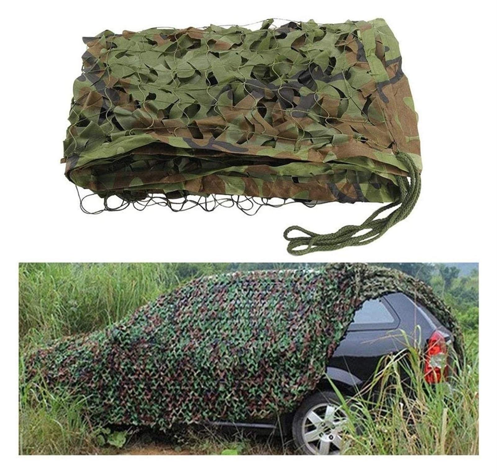 Oudini Green Camo Net Shade Netting Outdoor Awnings For Garden Balcony, Oxfabric Net For Privacy Jungle Hunting Camouflage Net/Green/2 * 3M(6.6 * 9.8Ft)
