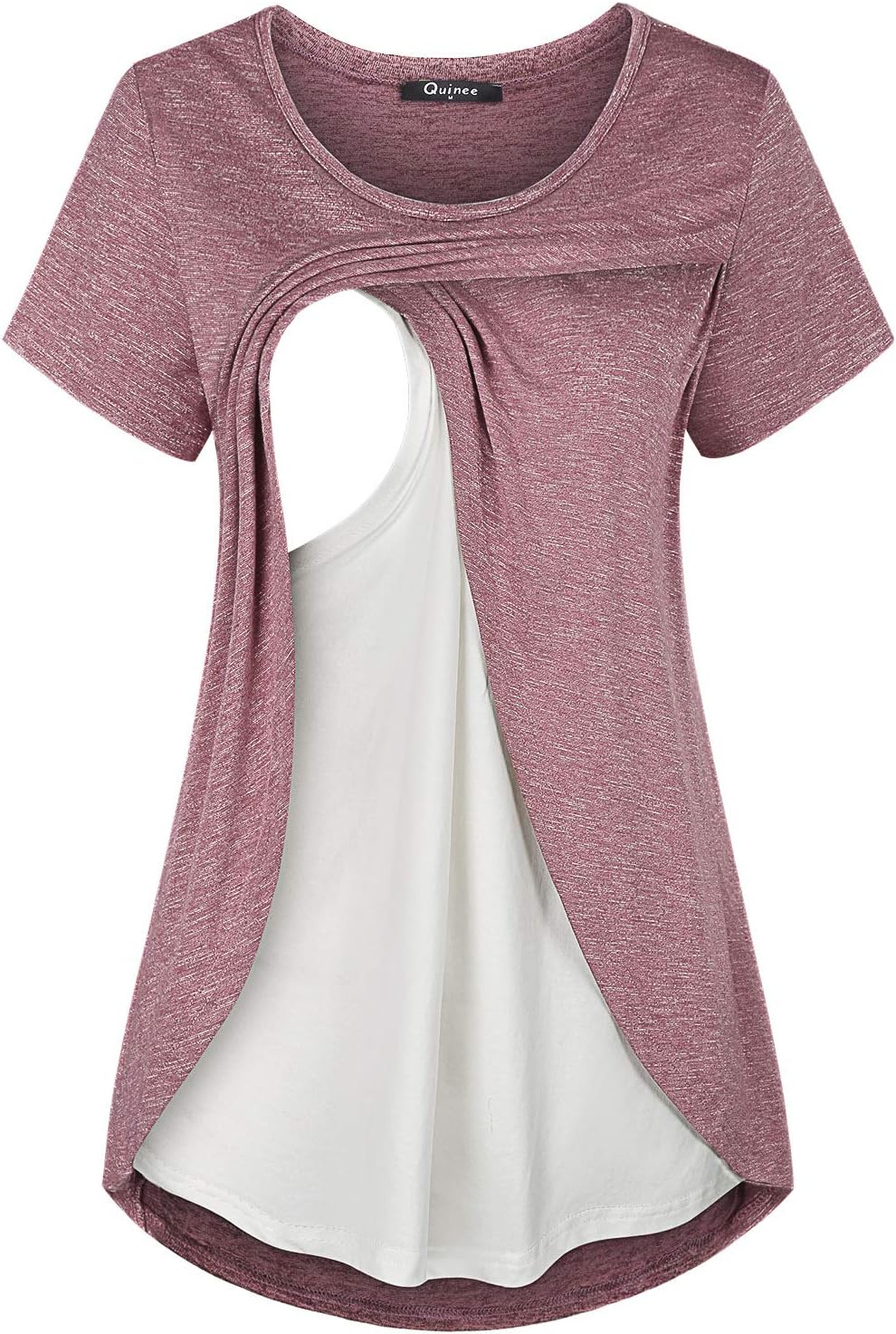 Quinee Women's Comfy Layered Nursing Top Maternity Breastfeeding Tunic