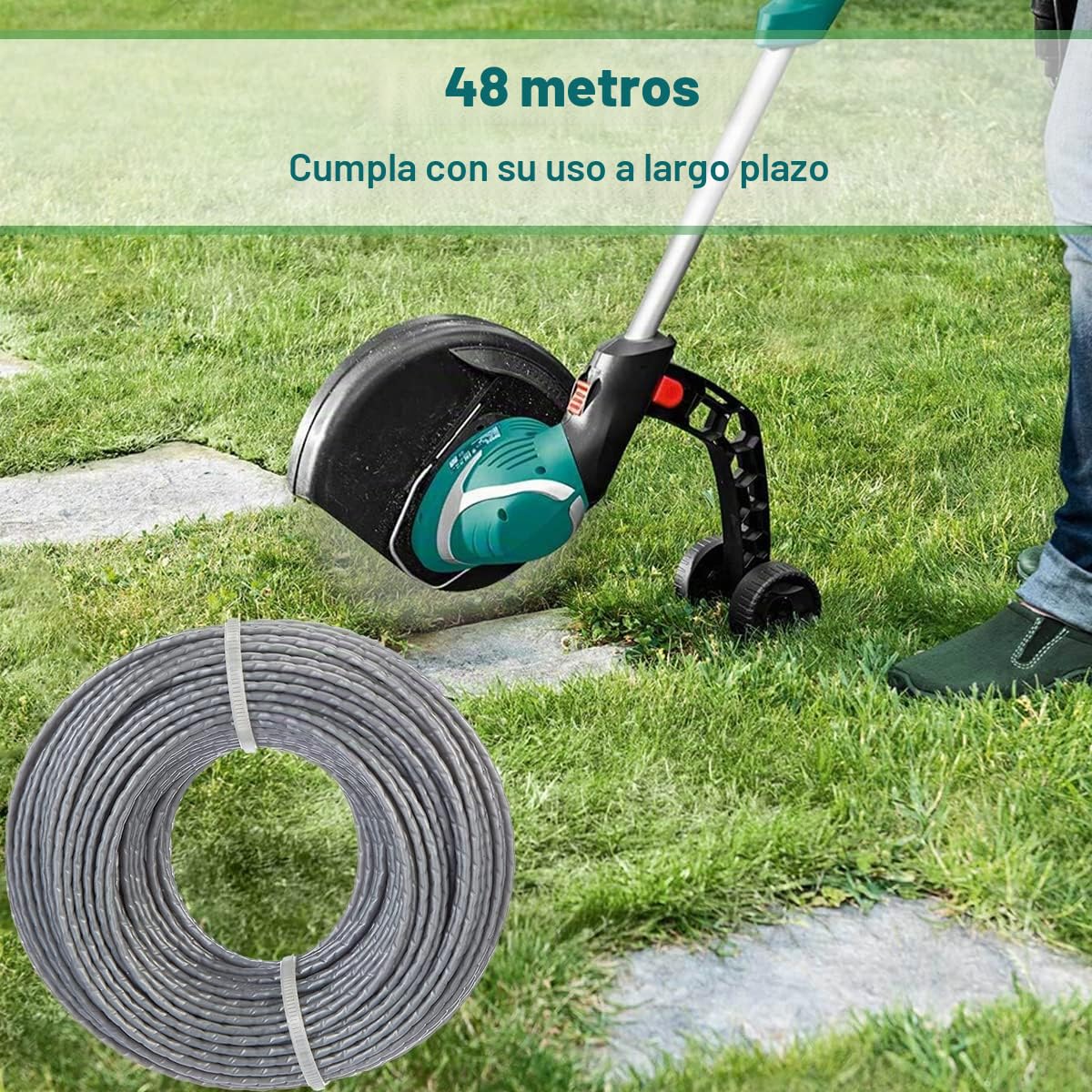 ZAMDOE Recortadora de línea Φ1.6mm 30m Nylon Trimmer Line F016800462 Reemplazo para Bosch Art 30-36 LI, Art 24, Art 27, Art 30, Art 23/26 SL Bobina de Hilo, Easygrasscut 23/26/18