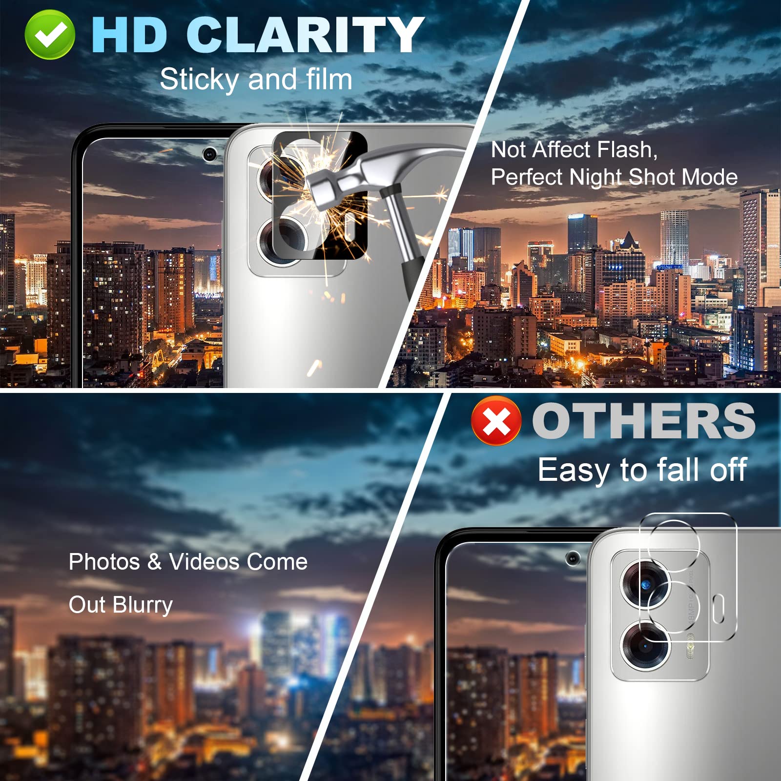 Liilaa Verre Trepé Pour Google Pixel 7a, 3 Pièces Fil Protection