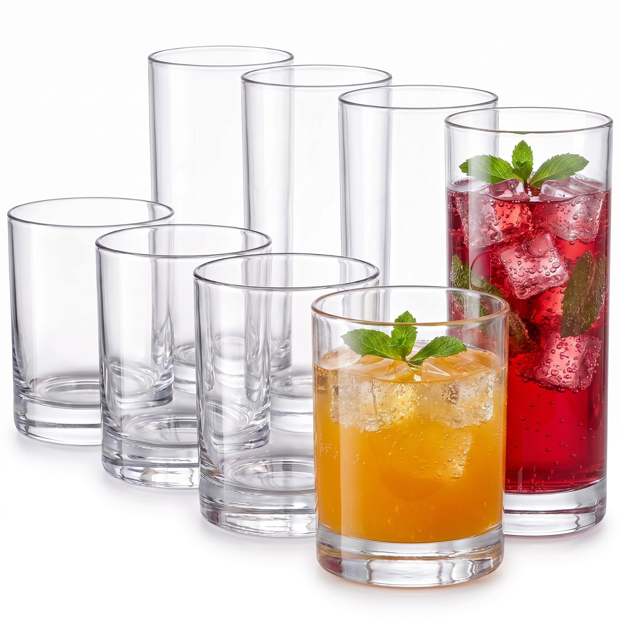 Amazon.com | Meolibour® Acrylic Drinking Glasses Set of 8, 14oz
