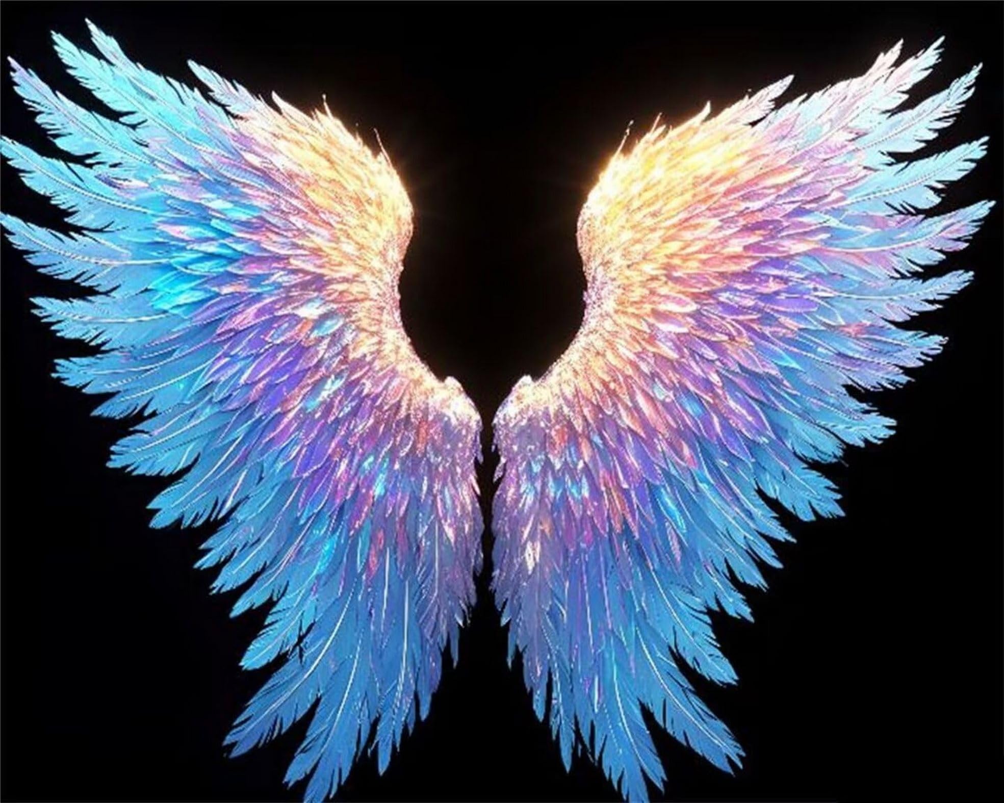 COKYIS Cross Stitch Kits for Adults Stamped Angel Wings 11CT Printed Cross Stitch Kits,Counted Embroidery Kits for Beginner Wall Art Home Decoration 40x50cm