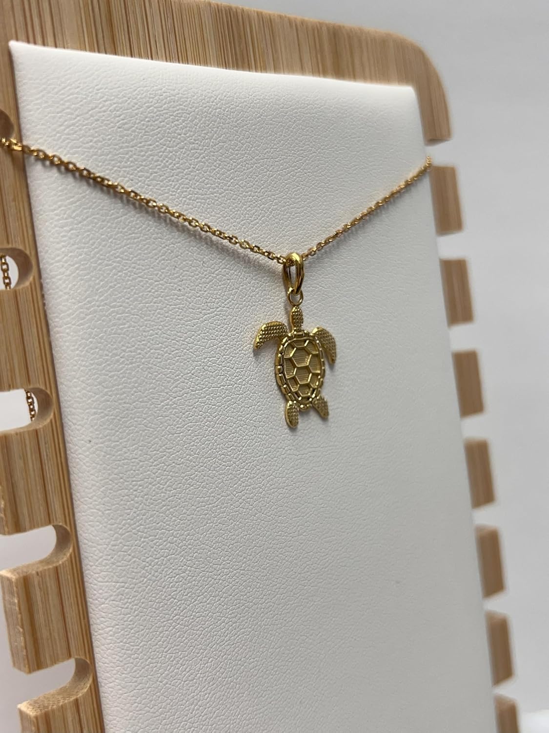 Takar Gold Plated Sterling Silver Turtle Pendant Necklace, Hypoallergenic & Tarnish Resistant Jewelry, Rolo Chain Included - Image 2