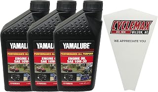 Three Pack compatible with Yamaha Yamalube Golf Car Engine 10W-30 Engine LUB-10W30-GG-12 Contains Three Quarts and a Funnel