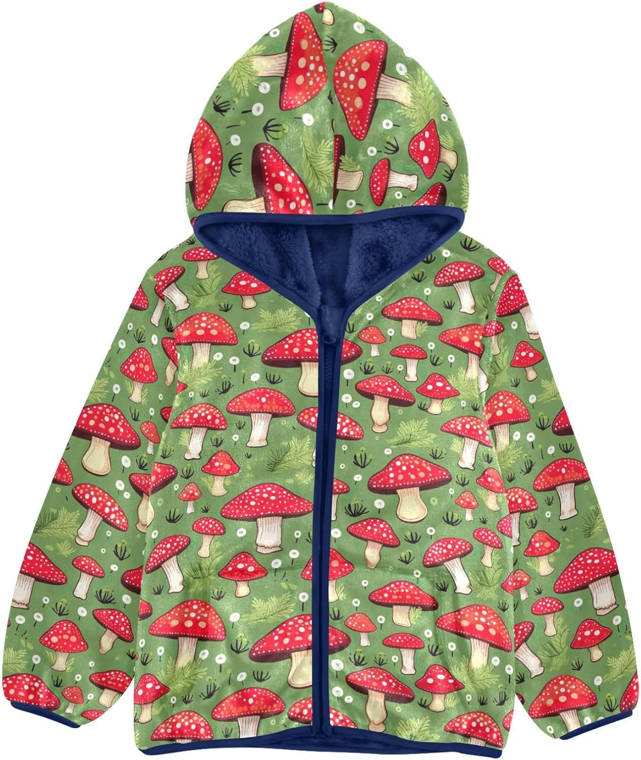 Mushroom Boys Fleece Coat,Children's Zip-Up Hoodie Jacket,Baby Warm Fashion Outerwear 3-10T,B0402905