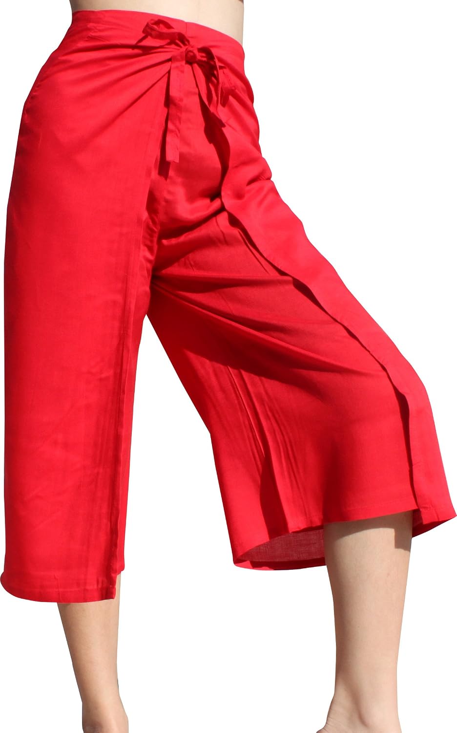RaanPahMuang Drive in Wrap Capri Length Pants in Light Viscose Rayon Fabric