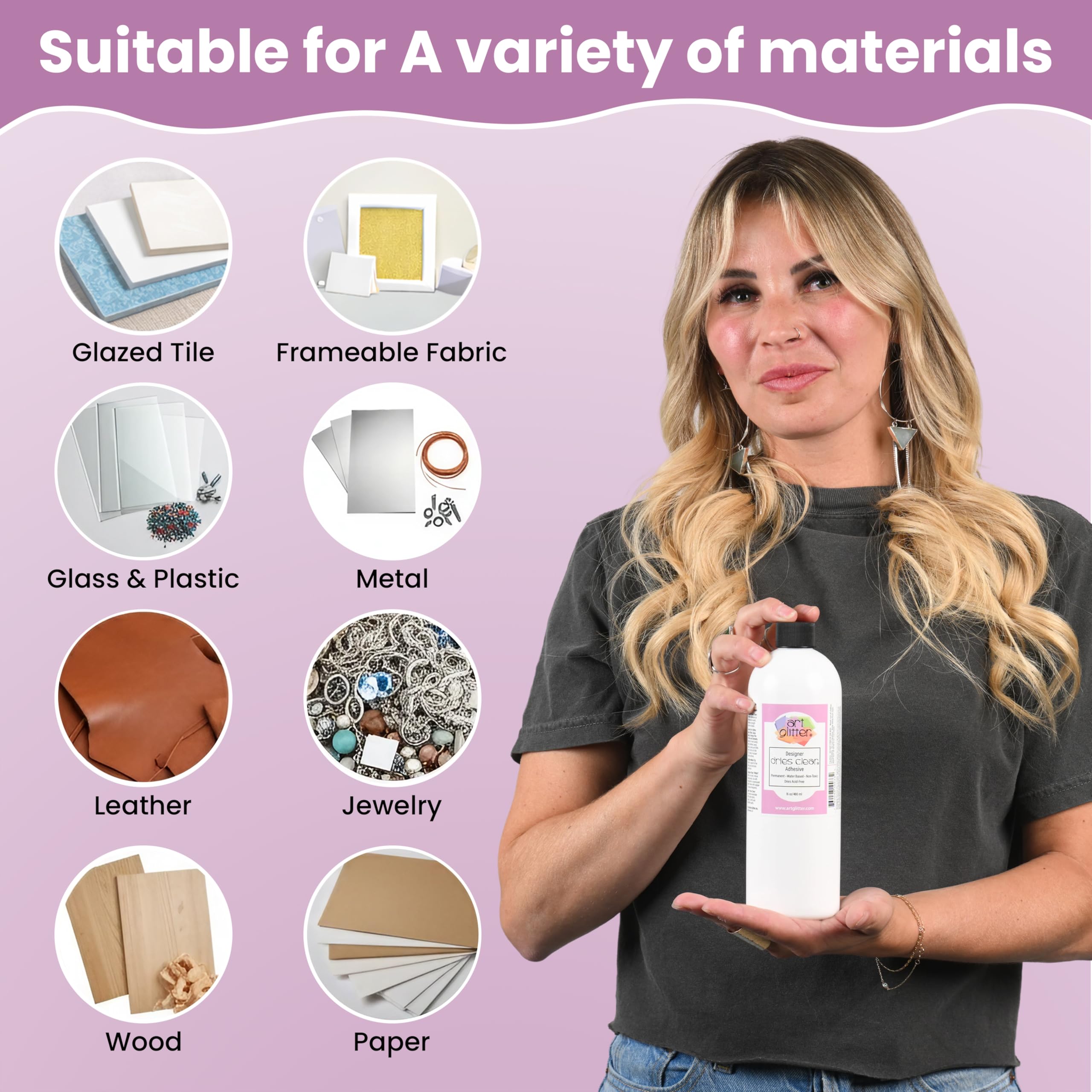 Art Glitter Glue: Dries Clear for Perfect Crafting -3