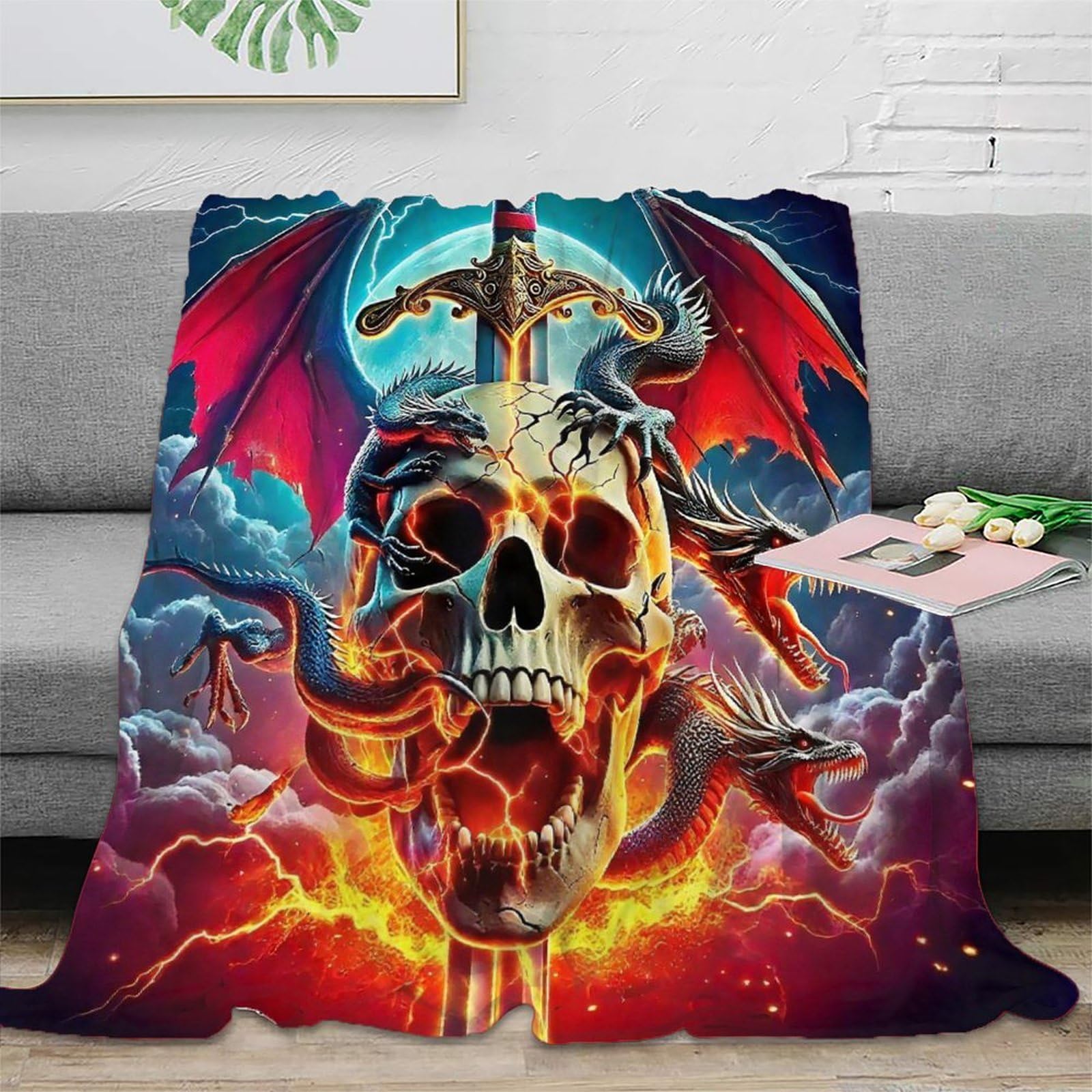 Ptérosaure couverture 3D chaude en microfibre isolante pour lit et voyage
