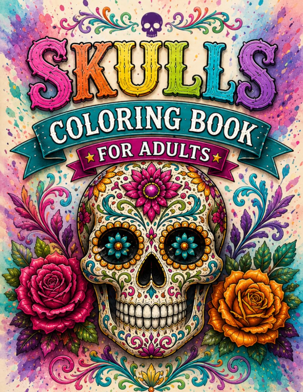 Skulls Coloring Book for Adults: Sugar Skulls, Gothic Designs, and Floral Skeletons for Stress Relief and Relaxation | Day of the Dead Coloring Pages for Grown-Ups
