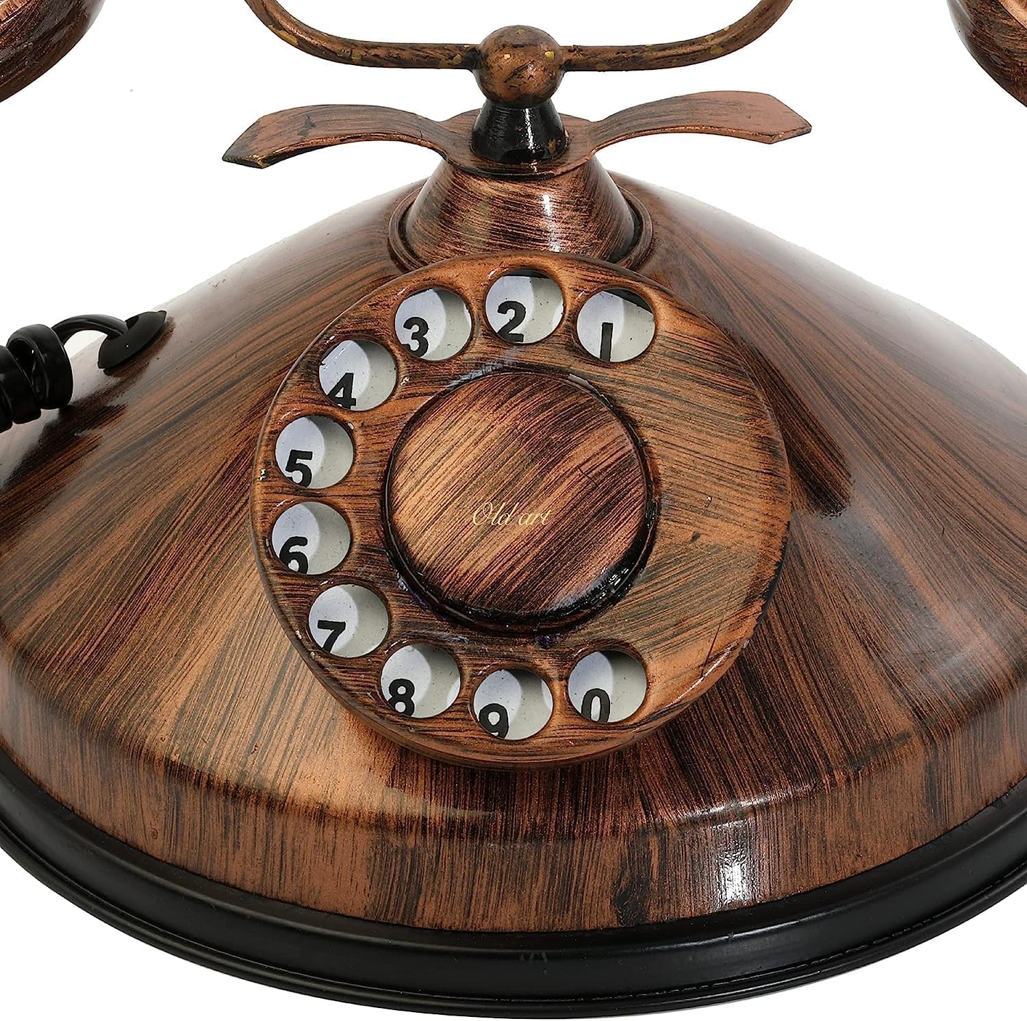 A Handmade Home Decor Antique Copper Antique Rotary Dial Telephone - Non-Functional Decorative Vintage Replica for Home VintiquE