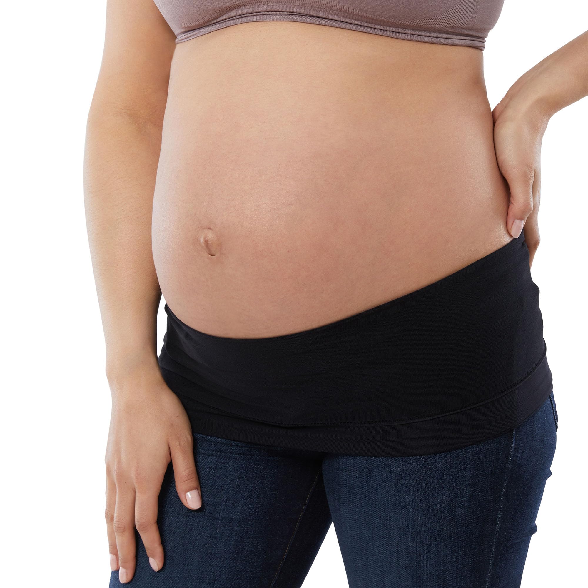 Basics Bellaband, Maternity Belly Band, Pants & Jeans Extender for Pregnancy & Postpartum, White, Medium