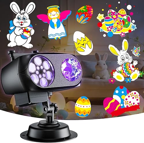 Proyector de luces de Pascua más brillantes para exteriores, 8 patrones, proyectores navideños 10HD (olas del océano y patrones), decoraciones de