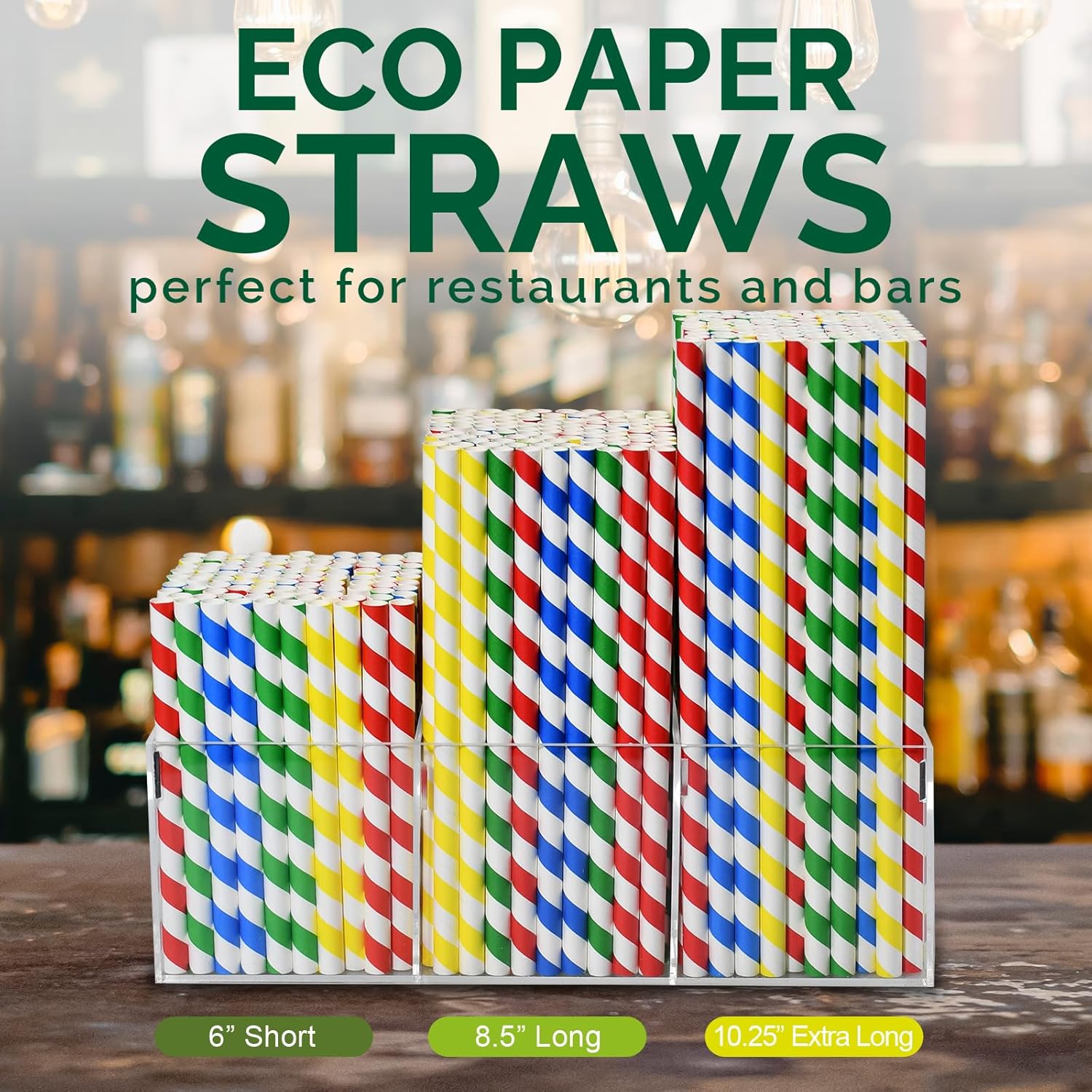 [10mm Wide] Chunspak 6" Short Fat Colorful Striped Paper Drinking Straws Disposable 100 Counts for Smoothie, Milkshakes, Thick Drinks - Biodegradable - Image 6