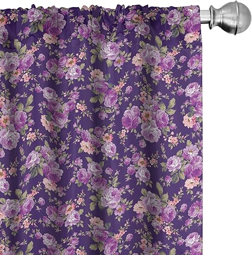 Miniatura 11 de Lunarable Cortinas amarillas, inspiradas en el picnic de los años 50, 60 y 70, diseño de lunares retro con estampado de lunares, tratamientos de