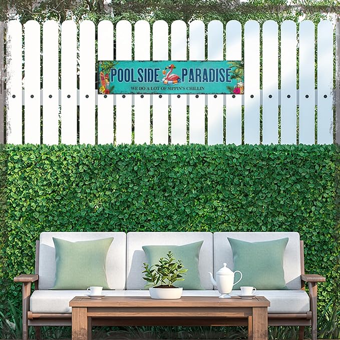 Cartel Decorativo Metálico para Piscina 4x17.3 pulgadas miniatura 5