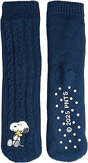 The Peanuts Snoopy Calcetines de cabaña - Calcetines de punto para mujer, calcetines mullidos de invierno, calcetines cálidos, color azul