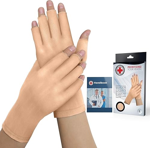 Dr Arthritis - Guantes sin dedos para mujeres y hombres guantes de compresión para aliviar el dolor articular de artritis para tareas diarias