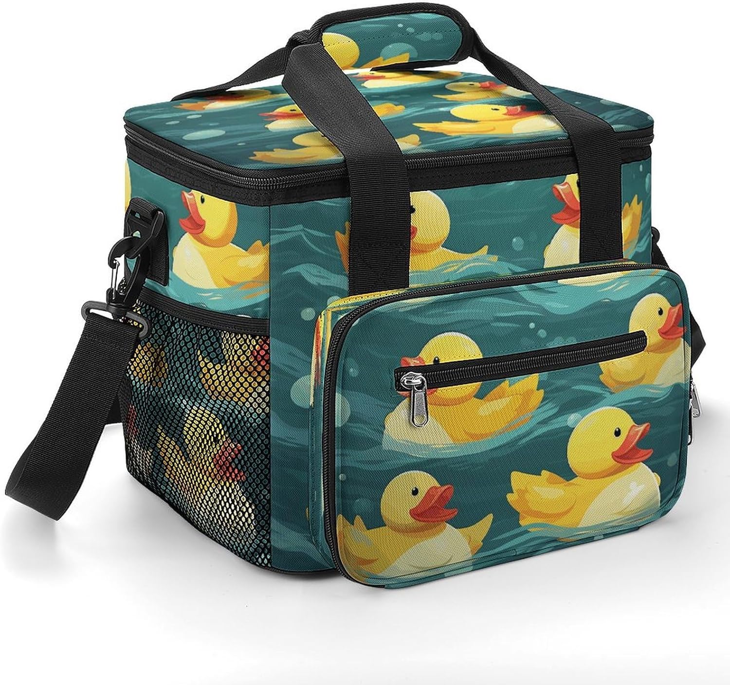 Rubber Ducks Cooler Bag Portable Insulated Lunch Bags Leakproof Ice Chest Large Capacity Soft Cooler Tote for Picnic Camping Work Travel Keep Food Drinks Fresh 22.5L