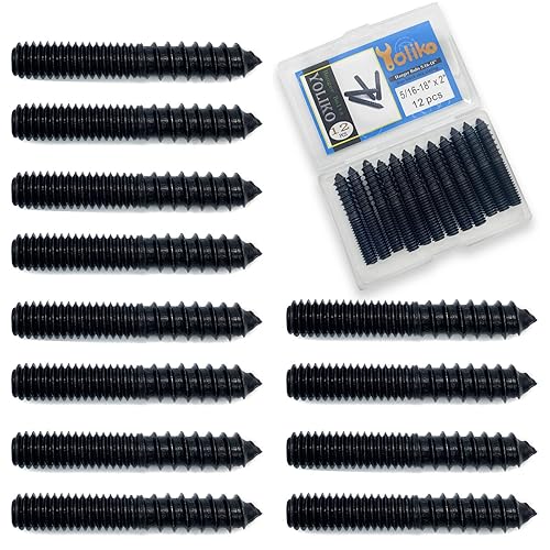 Miniatura 179 de Paquete de 8 pernos de suspensión de 5/16-18 x 4 pulgadas, pernos de doble cabeza de 5/16-18 pulgadas, tornillos de clavija de madera 5/16