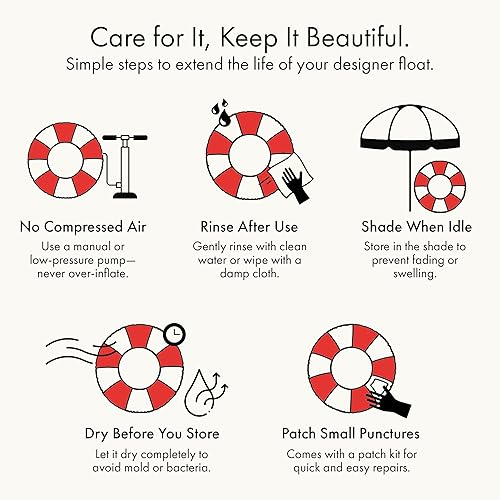 Miniatura 5 de Petites Pommes Flotador para niños pequeños  Tubo interior duradero, estampado a mano, diseño clásico a rayas, costuras suaves y cómodas, flotadores