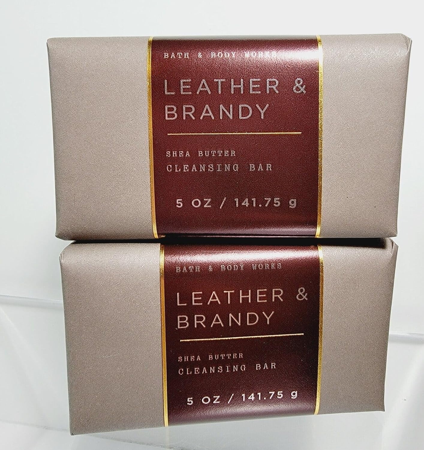 2 pack For Men Shea Butter Cleansing Bar soap 5 oz each Men's Collection LEATHER & BRANDY